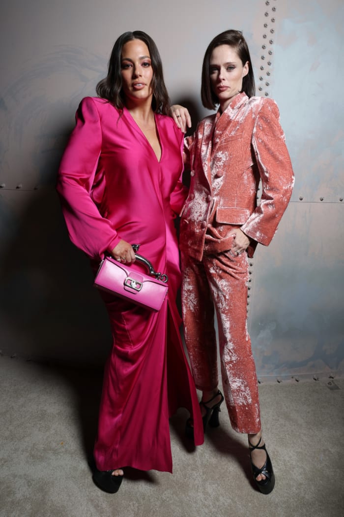 Ashley Graham and Coco Rocha attend the Lanvin Womenswear Spring/Summer 2023 show as part of Paris Fashion Week.